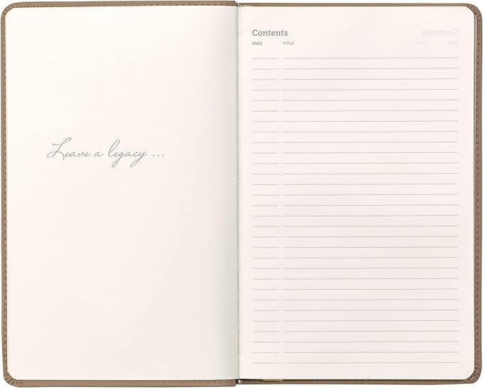 Classic Leather Notebook Writing Journal, Softcover, Narrow Ruled, Table of Contents and Numbered Pages