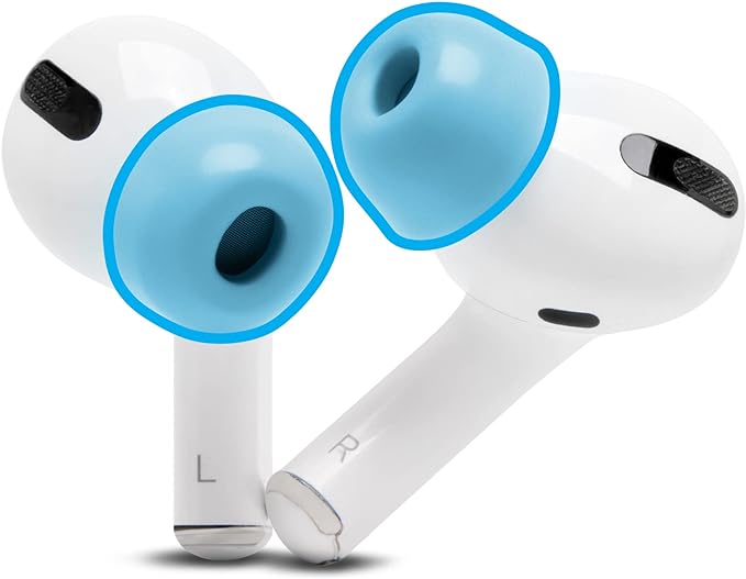 WC TipZ - Upgraded Memory Foam Ear Tips for Airpods Pro Made by Wicked Cushions | Improved Comfort, Tighter Seal, Better Foam Rebound Time | Fits Perfectly in Charging Case | Ocean Blue
