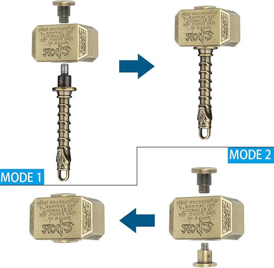 Fidget Chain Hammer Spinners Metal Cool Finger Hand Spinner Fidget Cube Block Anxiety Toy Focus Copper Fidget Toys Fingertip Gyro Stress Relief for Kids Adults(Bronze)