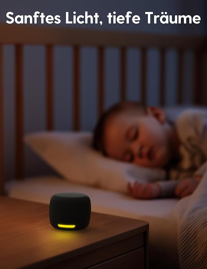 Babelio White Noise Sound Machine, Night Light, Mini and Portable, 15 Non-looping Sounds, Timer, Memory Function, for Adults Baby, Travel