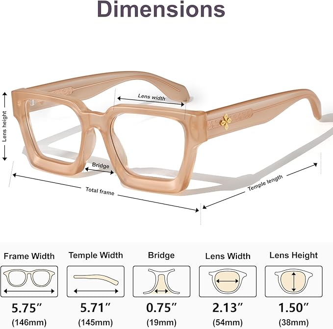 VISOONE Blue Light Blocking Glasses Rectangle Chic Preppy Look MultiColor Frame for Women Men RIVER