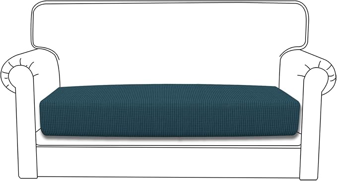 Easy-Going Stretch Loveseat Cushion Cover Sofa Cushion Furniture Protector Sofa Seat Sofa Slipcover Sofa Cover Soft Flexibility with Elastic Bottom(Loveseat Cushion, Deep Teal)
