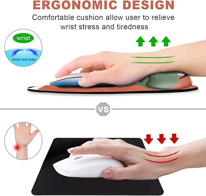 ToLuLu Mouse Pad Wrist Rest Support Gel, Ergonomic Mouse Pads with Non Slip PU Base, Mouse Wrist Rest Pad for Laptop Computer Home Office Working Gaming Pain Relief, Modern Abstract