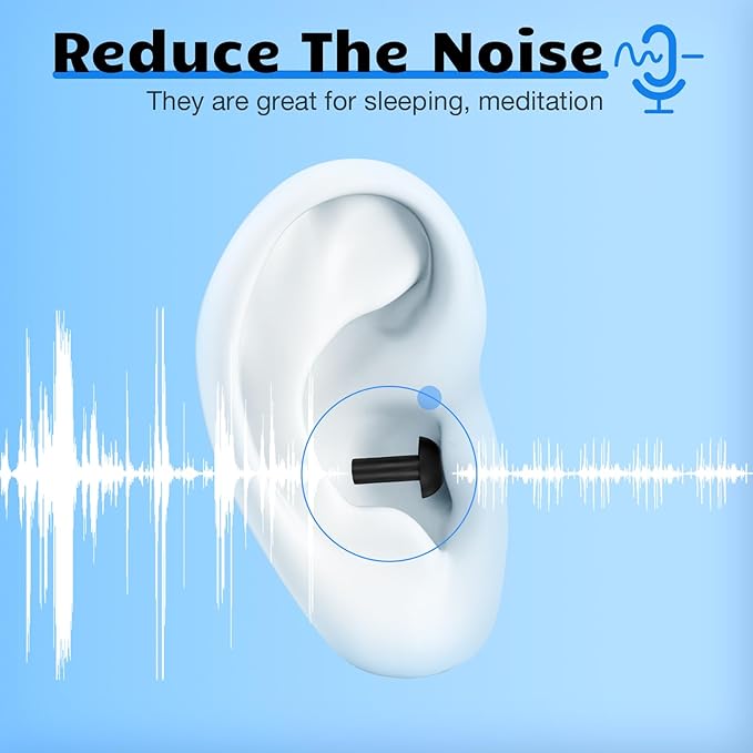 Tondiamo 150 Pairs Ear Plugs Bulk Individually Wrapped Silicone Ear Plugs with Carry Case Soft Reusable Noise Cancelling Earplugs for Sleeping Swimming Concerts Shooting Noise Reduction(Black)