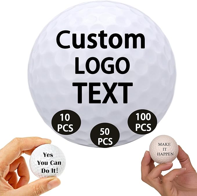 10/50/100 PCS Custom Stress Balls with Logo Text Personalized Stress Balls Bulk for Adults Relief Encouraging for Office,School,Events (Golf Stress Ball)
