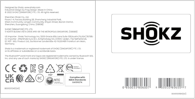 SHOKZ OpenRun - Open-Ear Bluetooth Bone Conduction Sport Headphones, Sweat Resistant Wireless Earphones for Workouts and Running, Built-in Mic, with Hair Band, Black