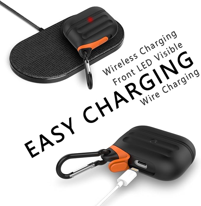 for Airpods 4 Case Silicone Compatible with Apple Airpods 4 | Waterproof Protection | Portable | for USB-C/Wireless | Anti-Lost | One Piece | Black