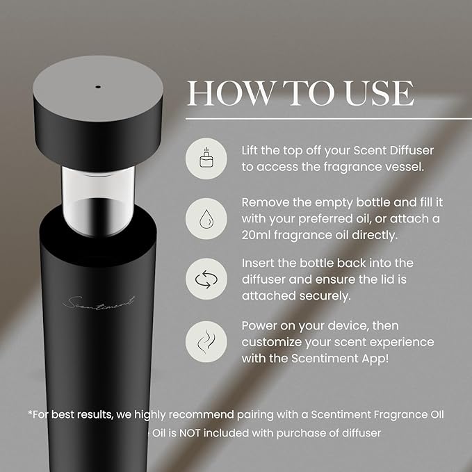 Diffuser Air 2 - Cold-Air Diffusion | Covers 1,000 Sq Ft | No Heat, No Water | Safe for Pets & Kids | Rechargeable Battery | WiFi & Bluetooth | Interchangeable Motor | Silver