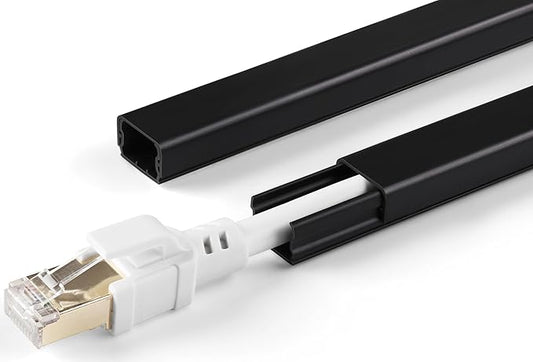 ZhiYo Cord Hider for One Wire, 102in Cable Hider Concealer, Paintable Wall Wire Covers, PVC Cable Management Raceway for A Thick Extension Cord, 6 x L17in W0.59 H0.4in, Black