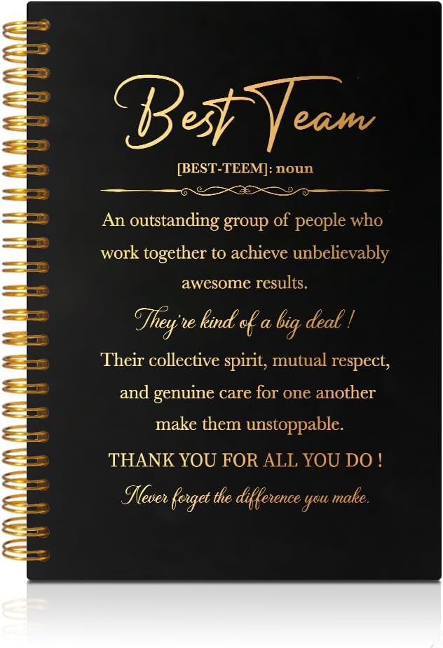 Best Team 160 Blank Pages Spiral Notebook, Teamwork Gifts for Staff, Employee Thank You Gifts, Dream Team Gifts for Colleagues, Team Member Gifts, Appreciation Gifts for Coworker Colleagues