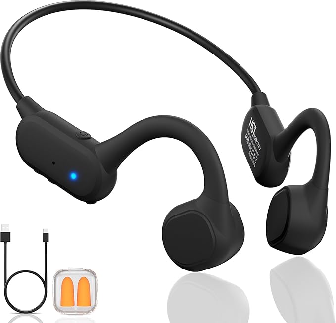 2025 Bone Conduction Headphones，Bluetooth 5.4 Wireless Headphones, Type-C Quickly Charge，12Hrs Playtime，IPX5 Waterproof for Traving，Running，Hiking