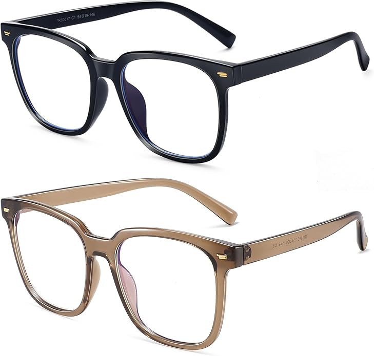 PANNER Oversized Square Blue Light Blocking Glasses for Women Men Anti Glare Reduce Eyestrain Computer Glasses