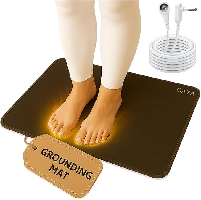 GAYA Grounding Mat for Feet, Sleep Improvement, Back Pain Relief, Muscle Relaxation & Stress, Earthing Pads for Bed, Ground for Desk, Earth Mats, Bedding Pad (24''X16'')