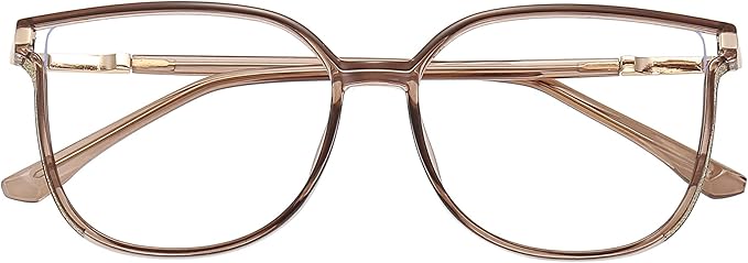 GUDVUE Oversized Blue Light Glasses, Computer Reading/Gaming/Phones Glasses, Anti Glare/UV400/Eye Strain, Large Square Frame