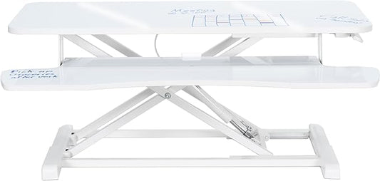 VIVO 36 inch Desk Converter, K Series, Height Adjustable Sit to Stand Riser, Dual Monitor and Laptop Workstation with Wide Keyboard Tray, White Dry Erase, DESK-V036KWE