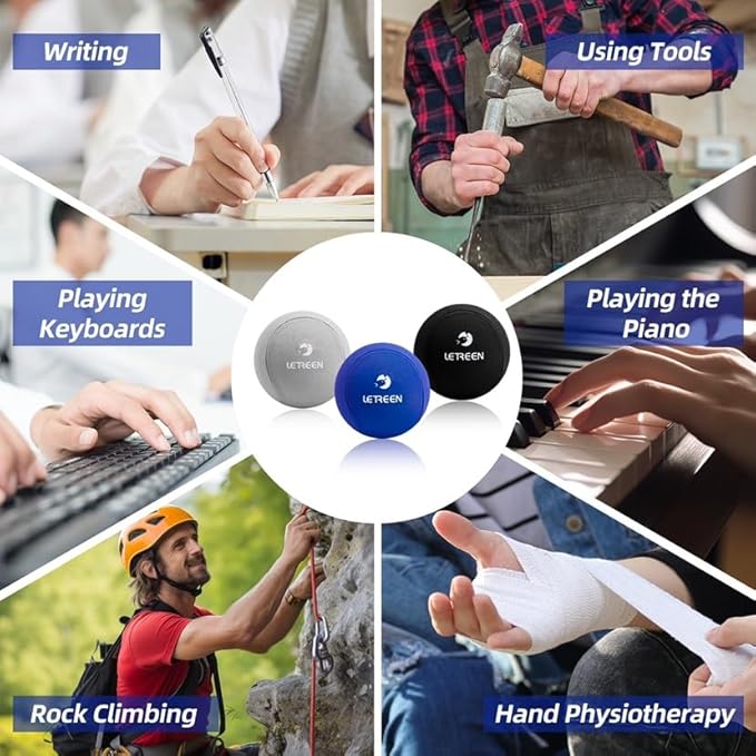 Stress Ball, Tri-Density Stress Balls for Adults & Grip Strengthening, Squeeze Balls for Hand Therapy, Squishy Stress Ball, Hand Strengthener Ball, Hand Balls for Therapy