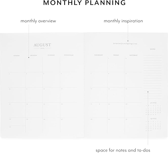 Sugar Paper 2025-2026 Monthly Academic Planner, August 2025 to July 2026, School, Teacher, College & Student Planner, 12 Month, 8” x 10”, Black Dot