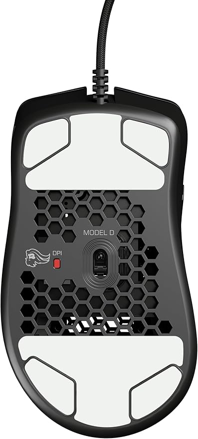 Glorious Model D- (Minus) Wired Gaming Mouse - 61g Superlight Honeycomb Design, RGB, Ergonomic, Pixart 3360 Sensor, Omron Switches, PTFE Feet, 6 Buttons - Matte Black