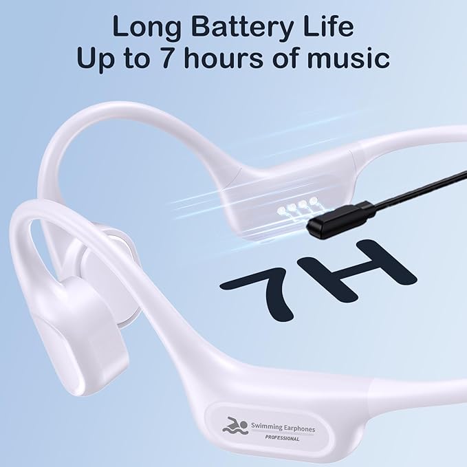 Bone Conduction Swimming Headphones, IP68 Waterproof Earbuds with 32GB MP3, Bluetooth 5.4 Open Ear Sport Earphones, Underwater Headphones for Swimming, Running, Cycling, Marathon-SurfAudio(violet)