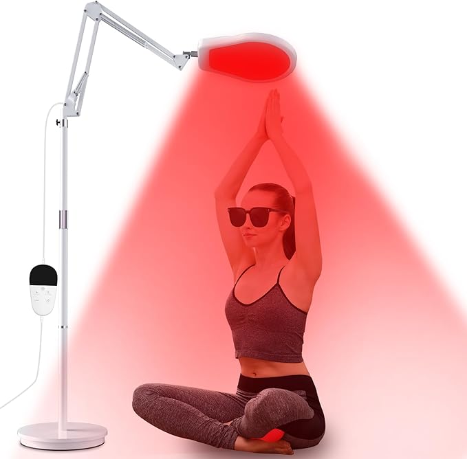 Red Light Lamp for Body, 660&850&940 Infrared Light with Timer, 150LEDS Infrared Red Light Lamp for Home/Office Use
