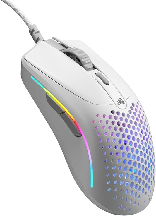 Glorious Model O 2 Mini Wired Gaming Mouse: Superlight 49g, 26K Optical Sensor, Motion Sync, 80M Clicks, 6 Programmable Buttons, Mouse for Small Hands, FPS, MMO, MOBA, Battle Royal Mouse, White