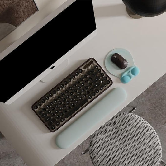 Ergonomic Mouse Pad with Wrist Rest Support&Gel Cushion for Desk; Cute Computer Decor Accessories for Women. Small Mousepad Mat Laptop Pads for Office&Home. Ergo Supplies & Aesthetic (05Azure Dream)