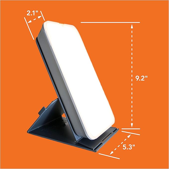 TheraLite Light Therapy Lamp, 10000 LUX Compact Bright Therapy Lamp, LED Bright White Light with Adjustable Height and Brightness Levels for Mood or Winter Blues and Energy Increase, White