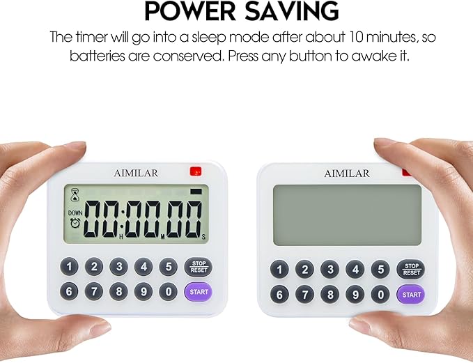 Digital Countdown Kitchen Timer - AIMILAR Magnetic Count Up Down Cooking Timer with Magnet Back Loud Alarm Directly Input Hours Minutes and Seconds