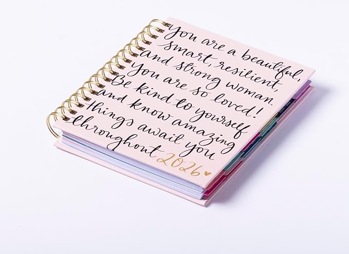 2025-2026 Eccolo Spiral Agenda Planner, You Are Beautiful, Weekly & Monthly Pages, 18 Months, Sticker Sheets, Inspirational Quotes (7.75 x 8.75, July 2025 - Dec 2026)