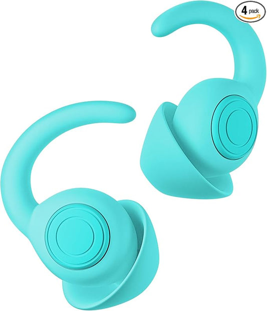 Ear Plugs for Sleeping - Noise Reduction Soft Silicone Earplugs, 2 Pairs Reusable Hearing Protection Earplugs for Noise Sensitivity, Sleep,Travel,Sound Reduction Noise Cancelling - Light Blue