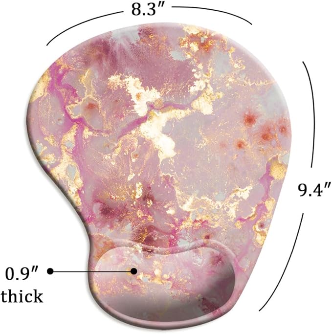 DOOKE Ergonomic Mouse Pad with Wrist Support and Coaster,Mouse Pads with Non-Slip PU Base for Home Office Working Studying Easy Typing & Pain Relief Luxury Marble