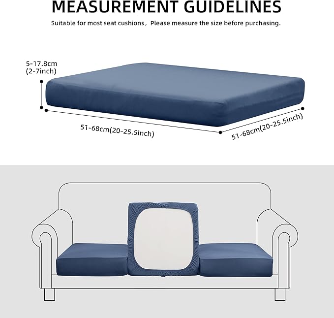 8Pcs Stretch Patio Cushion Covers Waterproof Outdoor Cushion Covers,Outdoor Couch Covers Patio Couch Cover Slipcovers, for Furniture Protector Cover Replacement(Cover Only) (Grayish Blue)