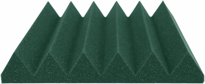 Foam Factory Inc 24 Pack Color Acoustic Foam Panel Studio Soundproofing Wedge Wall Tiles 12” X 12” X 2” (Forest Green)