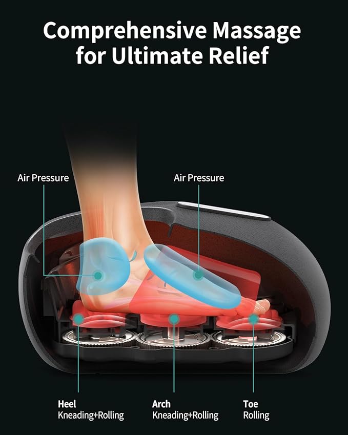 Nekteck Shiatsu Foot Massager with Heat, Foot Massager Machine for Plantar Fasciitis, Neuropathy Pain, Deep Kneading, Air Compression, Remote APP Control, Gifts for Her Him, Fits Up to 13"