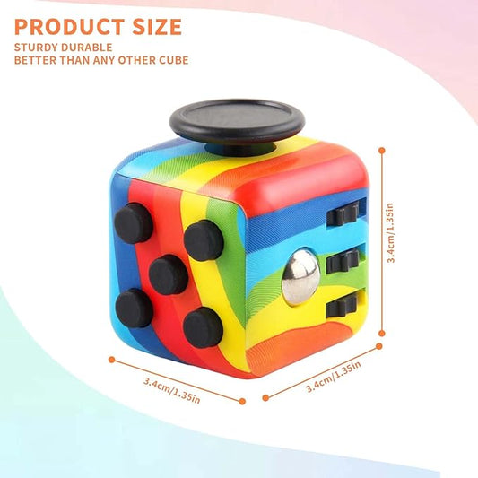 Fidget Cube for Adults, 4-Pack Cube Fidget Anxiety Relief, Silent & Audible Fidget Cube for Anxiety Relief, Handheld Sensory Toy for ADD/ADHD/OCD, Focus & Relaxation