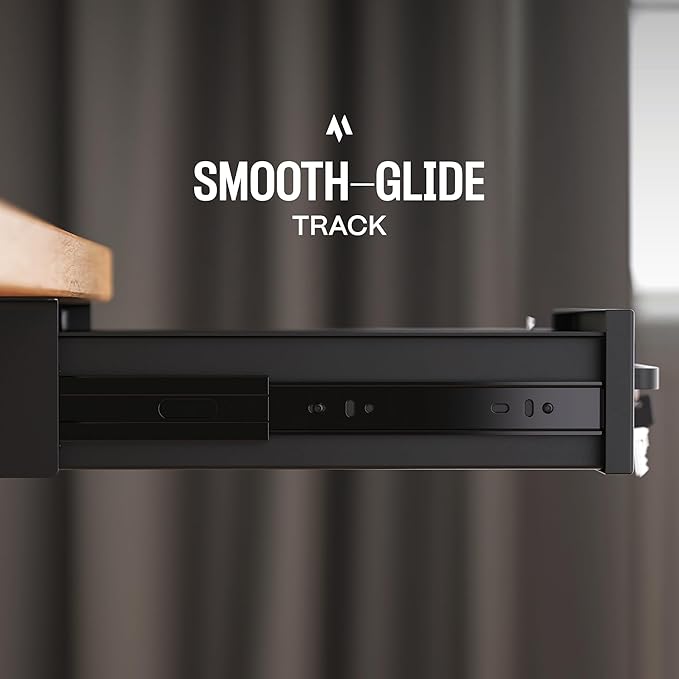 Under Desk Drawer Slide-Out – Lockable Metal Storage Drawer with Cable Management for Office & Home (Single, Non-Bracketed)