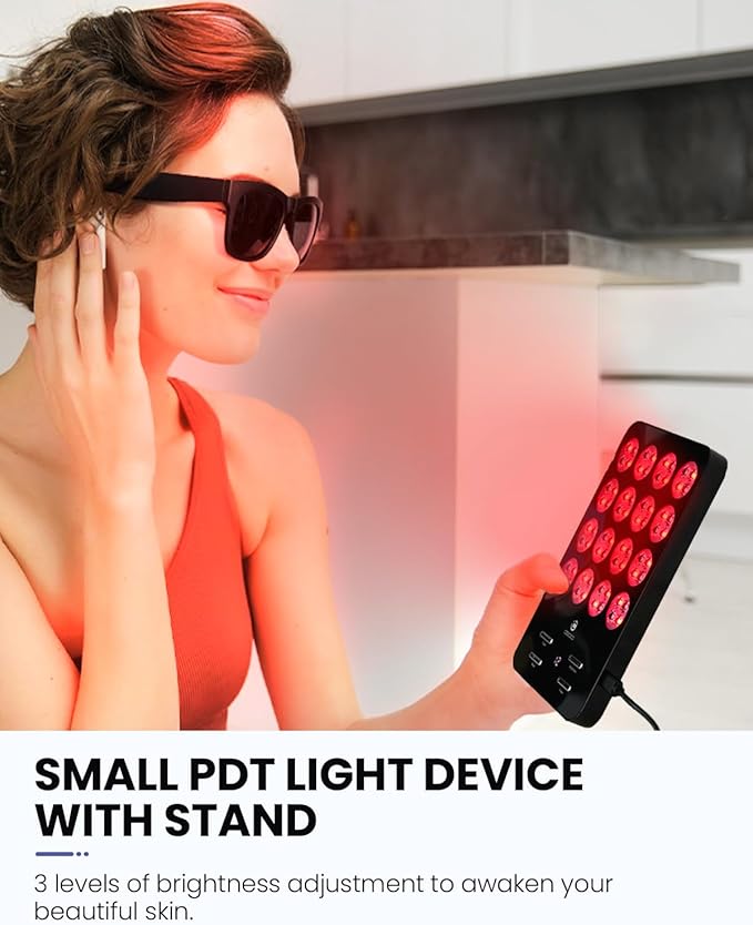 CooCoCo Red Light Therapy for Face and Body, Light Therapy Panel with 630nm Red, 590nm Yellow and 460nm Blue Lamp, 6 Modes, Protective Goggles, Christmas Gifts for Women Men Skin Care (Corded)