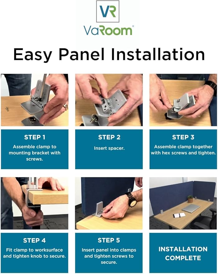 Sound Absorbing Privacy Shield - Desk Divider for Students and Office (Dark Blue, 23" W x 18'H)