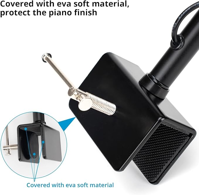 Piano Lamp with 3 Color Modes, Adjustable Height & Direction - Desk Light with Auto-Off Timer - Wide Illumination Music Stand Light