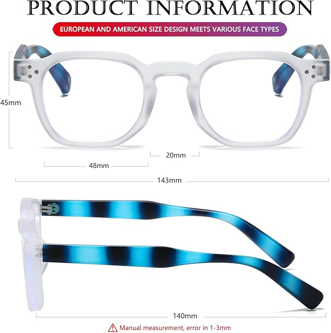 AIEYEZO Retro Blue Light Glasses for Men Women Square Thick Framed Eyeglasses Trendy Vintage Computer Glasses