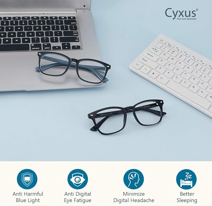 Cyxus Blue Light Glasses for Men Women Reduce Eye Strain UV Blocking for Computer Screen 8082