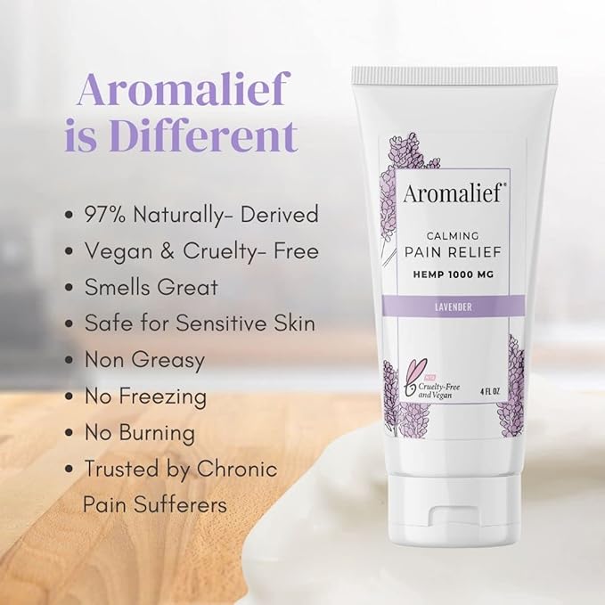 Hemp Cream with Lavender Aromatherapy - 1000MG Made in USA - Muscle & Joint Relief - Menthol, Glucosamine, Chondroitin MSM - Vegan