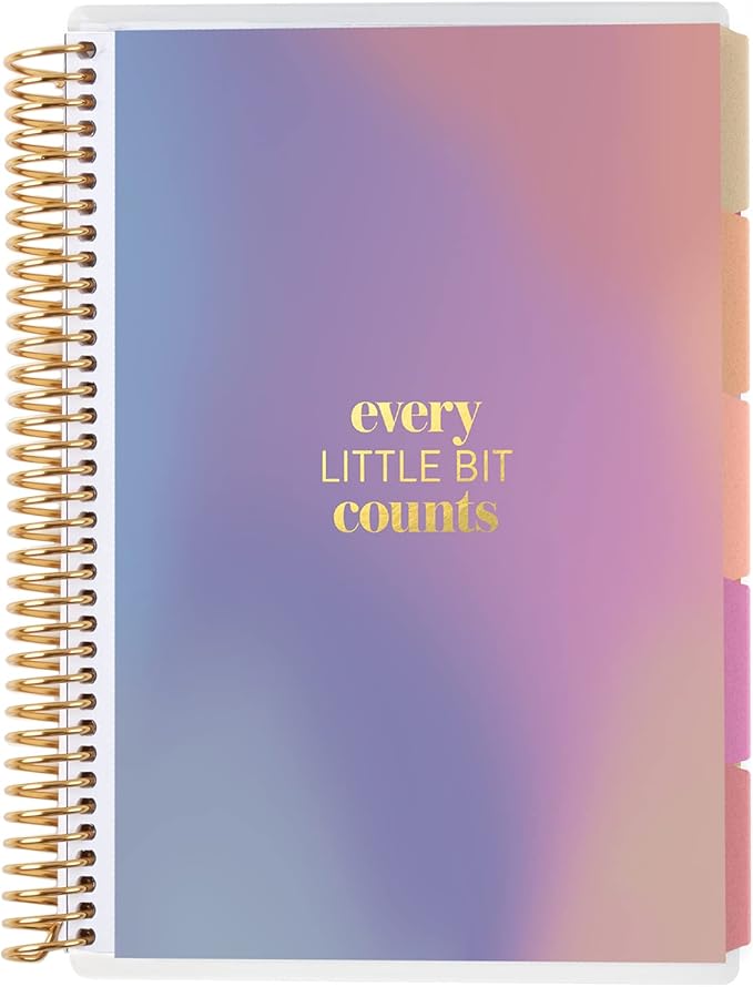 Erin Condren Coiled Budget Planner, A5 Finance Organizer with Monthly Layouts, Tabbed Sections, Savings and Expense Trackers, Debt Management Budget Book, Stickers, and Goal Planning Pages