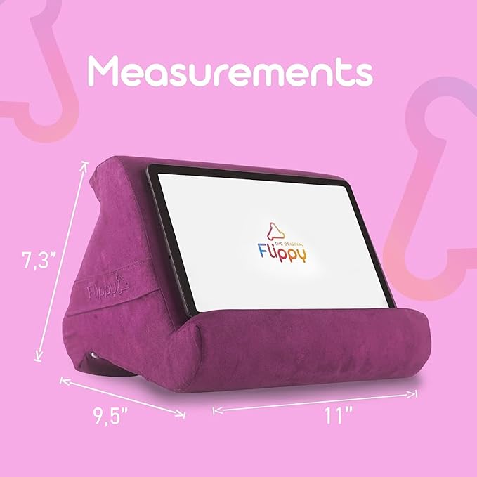 Flippy Tablet Pillow Stand - Cushion Tablet Stand & Holder, Bed Support for Lap and Desk, Compatible with Phone & Book Reading: Kindle, iPad Pro, iPhone & Samsung - Orchid You Not