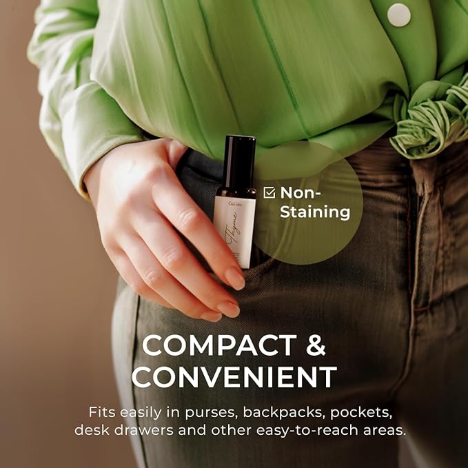 Gya Labs Thyme Essential Oil Blends Roll on for Skin - Natural Thyme Oil Roller, Fresh Herbaceous Scent - Natural Aromatherapy, Travel Size (0.34 Fl Oz)