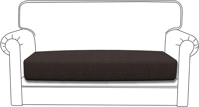 Easy-Going Stretch Loveseat Cushion Cover Sofa Cushion Furniture Protector Sofa Seat Sofa Slipcover Sofa Cover Soft Flexibility with Elastic Bottom(Loveseat Cushion, Chocolate)