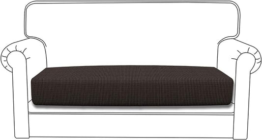 Easy-Going Stretch Loveseat Cushion Cover Sofa Cushion Furniture Protector Sofa Seat Sofa Slipcover Sofa Cover Soft Flexibility with Elastic Bottom(Loveseat Cushion, Chocolate)