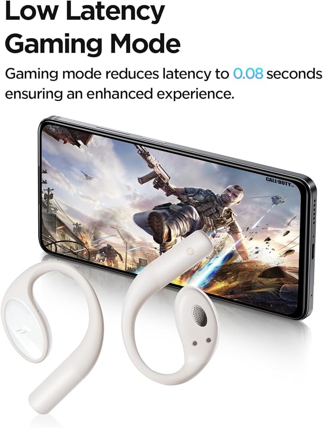 1MORE S51 Open Ear Headphones - Lightweight Secure Fit, Open Ear Earbuds Wireless Bluetooth, 40H Playtime, Bass More+, IPX5 Waterproof, Clear Calls, Game Mode