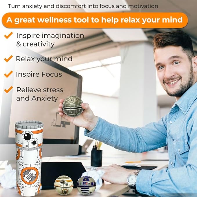 Squishy Balls 2 Packs- Pop Fidget Toy for Kids and Adults, Stress Ball Use for Play/Decor/Improve Concentation and Focus [Mediume Soft] Pack of 2-6 Balls (Blue and Orange)