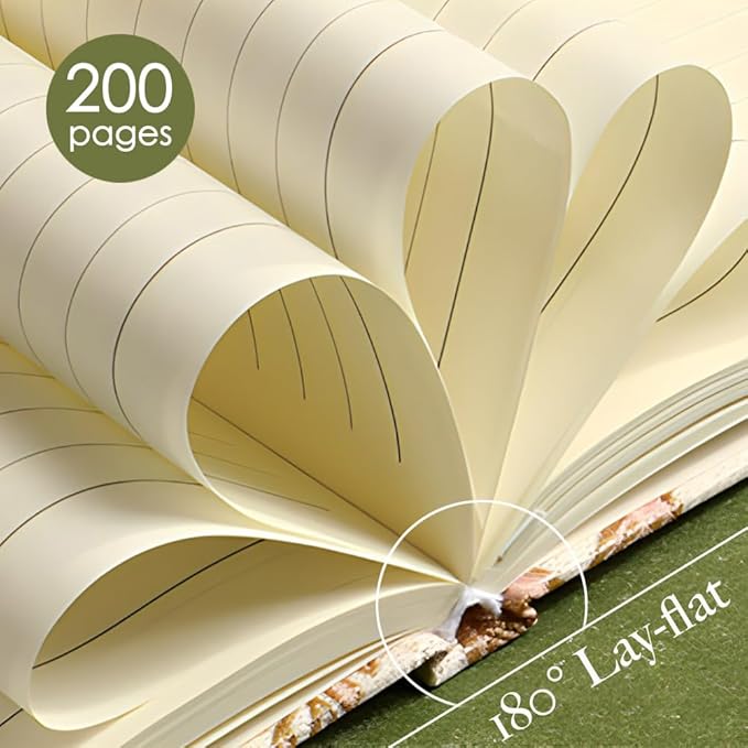 Hardcover Journal, Flower Notebook, A5, 6x8, Lined Pages, Lay-flat, Beautiful Journal for Women, Journal for Writing, Personal Notebook, Self Care Journal, Plum Blossom, Pink, Wintersweet